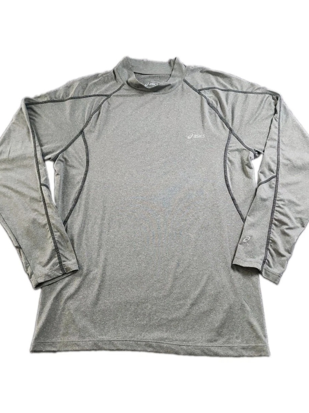 Asics Running Men's XL Gray Long Sleeve Shirt Active Training Track Race Gym